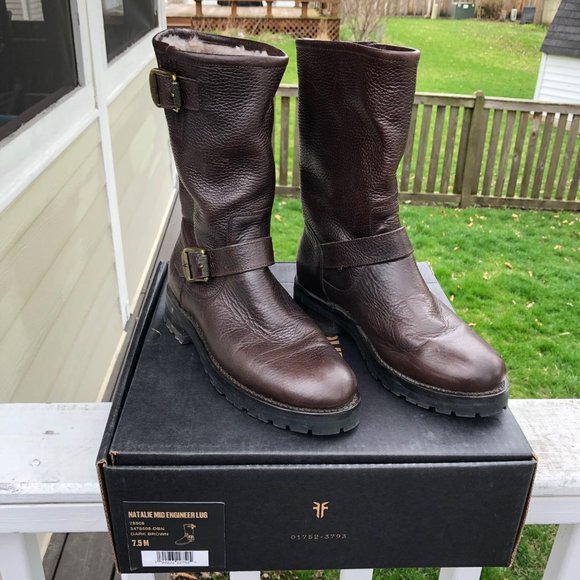 frye natalie mid engineer lug